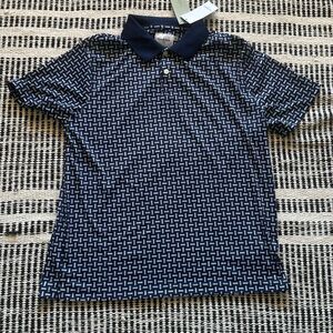 Goodfellow Size XL blue & white polo shirt NWT